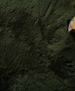 Kindervloerkleed wolkje - Fluffy olijfgroen - close up, thumbnail