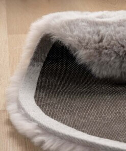 Kindervloerkleed Walvis - Fluffy lichtgrijs - close up, thumbnail