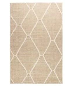 Jute buitenkleed - Lazo Diamond beige - overzicht