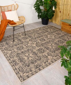 Buitenkleed Sunny Oriental - beige/zwart - sfeer