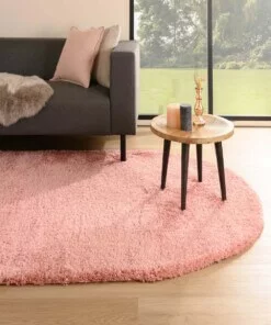 Ovaal hoogpolig vloerkleed - Cozy Shaggy - roze - sfeer