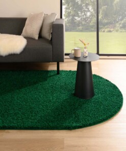 Ovaal hoogpolig vloerkleed shaggy Trend effen - jade - sfeer, thumbnail