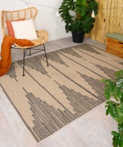 Jute buitenkleed Sunny Grotto - beige/zwart - sfeer