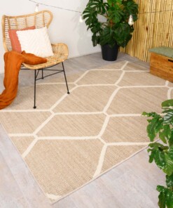 Jute buitenkleed - Lazo Diamond beige - sfeer