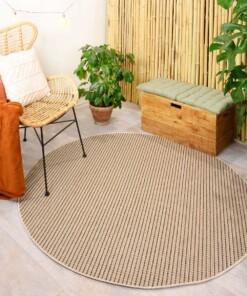 Rond jute buitenkleed Sunny - beige - sfeer