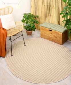 Rond jute buitenkleed Sunny - naturel - sfeer