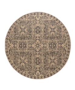 Rond buitenkleed Sunny Oriental - beige/zwart - overzicht