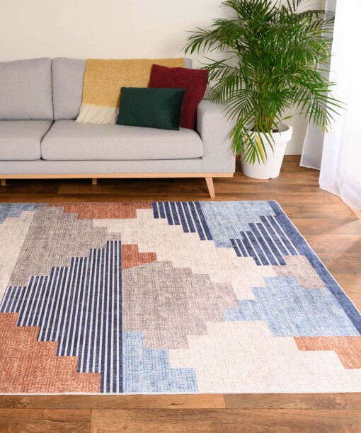 Retro vloerkleed wasbaar - Moderna blauw - sfeer