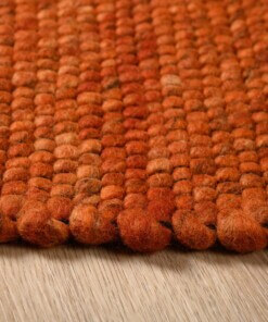 Wollen vloerkleed vierkant - Lett cognac - close up