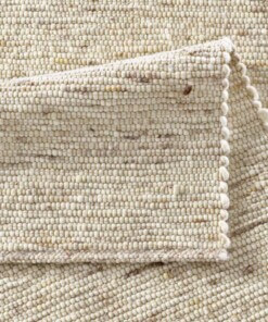 Wollen vloerkleed - Kaia crème/beige - close up vouw, thumbnail