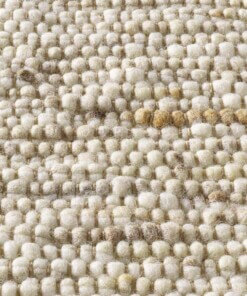 Wollen vloerkleed - Kaia crème/beige - close up materiaal, thumbnail