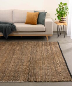 Jute vloerkleed - Torget naturel/zwart - sfeer