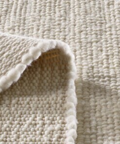 Wollen vloerkleed - Bokn wit - close up vouw, thumbnail Wollen vloerkleed - Bokn wit - close up vouw, thumbnail