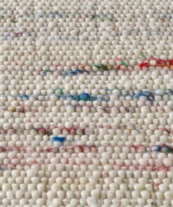 Wollen vloerkleed - Bokn wit/multi - close up materiaal, thumbnail Wollen vloerkleed - Bokn wit/multi - close up materiaal, thumbnail