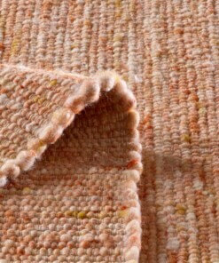 Wollen vloerkleed - Bokn Terracotta - close up vouw, thumbnail