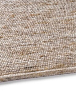 Wollen vloerkleed - Bokn beige - close up zijkant, thumbnail