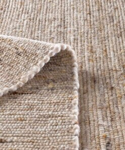 Wollen vloerkleed - Bokn beige - close up vouw, thumbnail