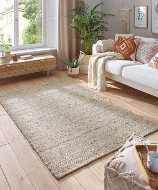 Wollen vloerkleed - Lundr beige - sfeer