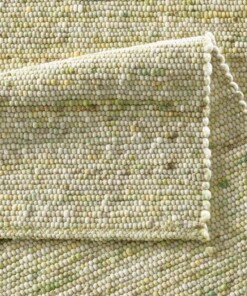 Wollen vloerkleed - Lundr groen - close up vouw, thumbnail
