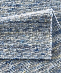 Wollen vloerkleed - Lundr blauw - close up vouw, thumbnail Wollen vloerkleed - Lundr blauw - close up vouw, thumbnail