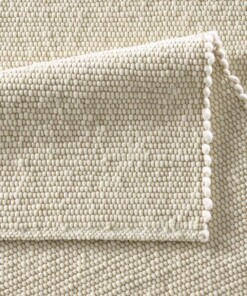 Wollen vloerkleed - Lundr wit - close up vouw, thumbnail