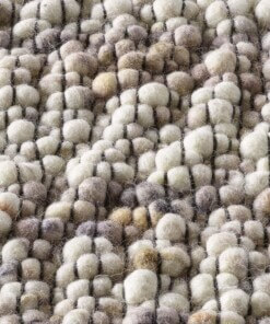 Wollen vloerkleed - Ursule bruin/grijs - close up materiaal, thumbnail Wollen vloerkleed - Ursule bruin/grijs - close up materiaal, thumbnail