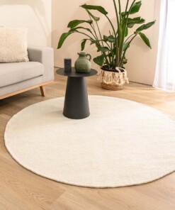 Rond wollen vloerkleed - Ulstein wit - sfeer, thumbnail