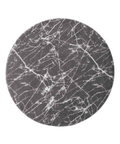 Rond wasbaar vloerkleed Marmer - Chloé grijs/wit - overzicht boven