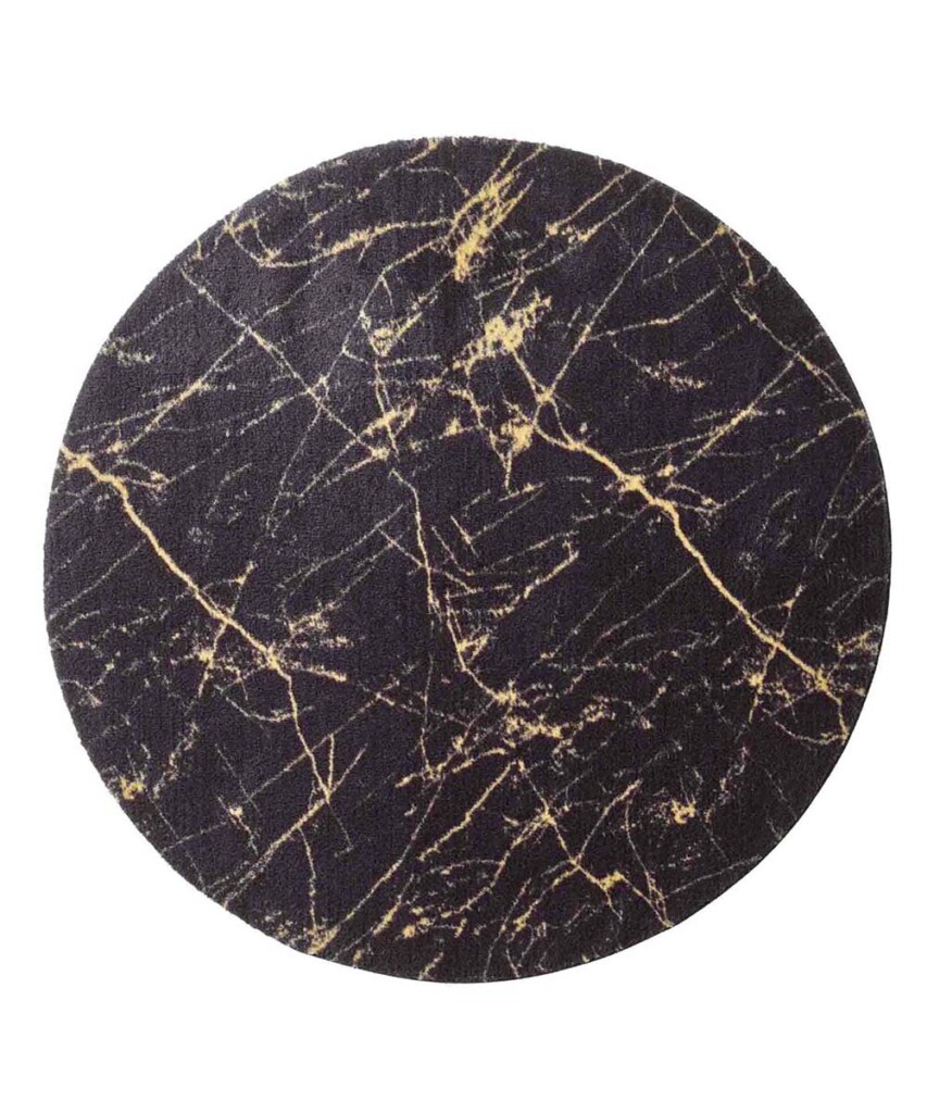 CARPETIA Tapijt woonkamer designertapijt marmer look zwart goud afmeting 80 x 300 cm