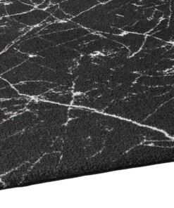 Wasbaar vloerkleed Marmer - Chloé zwart/wit - close up zijkant, thumbnail