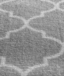 Wasbaar vloerkleed - Trellis lichtgrijs/wit - close up materiaal, thumbnail