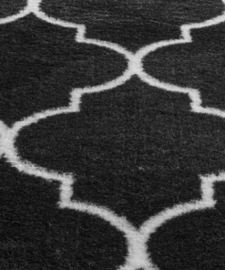 Wasbaar vloerkleed - Trellis zwart/wit - close up materiaal, thumbnail