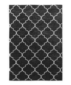 Wasbaar vloerkleed - Trellis zwart/wit - overzicht boven