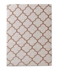 Wasbaar vloerkleed - Trellis wit/bruin - overzicht boven, thumbnail