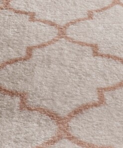 Wasbaar vloerkleed - Trellis wit/roze - close up materiaal, thumbnail