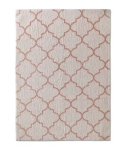 Wasbaar vloerkleed - Trellis wit/roze - overzicht boven