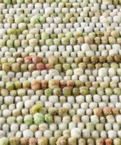 Wollen vloerkleed - Thora groen - close up materiaal, thumbnail