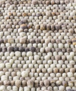 Wollen vloerkleed - Thora bruin/grijs - close up materiaal, thumbnail