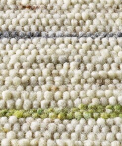 Wollen vloerkleed strepen - Jarl crème/groen - close up materiaal, thumbnail Wollen vloerkleed strepen - Jarl crème/groen - close up materiaal, thumbnail