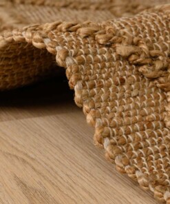 Jute vloerkleed ruiten - Forde naturel - close up