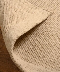 Katoen vloerkleed - Svelvik beige - close up, thumbnail