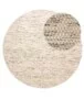 Rond wollen vloerkleed - Ulstein wit/zwart - overzicht, thumbnail