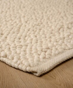 Wollen vloerkleed - Agder wit - close up hoek, thumbnail Wollen vloerkleed - Agder wit - close up hoek, thumbnail