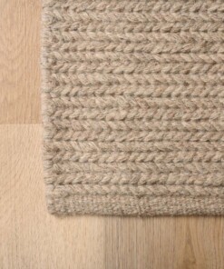 Wollen vloerkleed - Narvik lichtgrijs - close up hoek, thumbnail