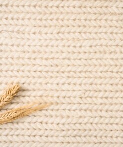 Wollen vloerkleed - Narvik wit - close up materiaal, thumbnail