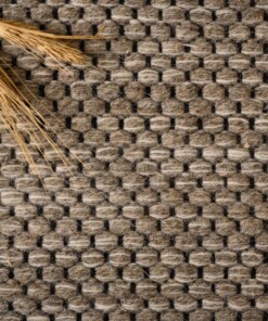 Wollen vloerkleed - Odda grijs/taupe - close up materiaal, thumbnail