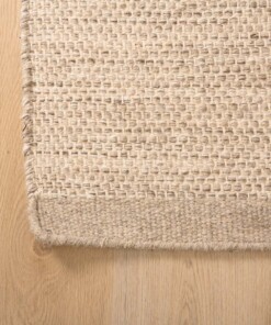 Wollen vloerkleed - Ulstein naturel - close up hoek