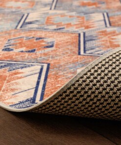 Bohemian vloerkleed wasbaar - Moderna blauw - close up vouw, thumbnail Bohemian vloerkleed wasbaar - Moderna blauw - close up vouw, thumbnail