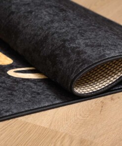 Keukenloper wasbaar - Bake someone happy - zwart - close up vouw, thumbnail