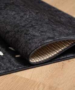 Keukenloper wasbaar - It's coffee time - zwart - close up vouw, thumbnail Keukenloper wasbaar - It's coffee time - zwart - close up vouw, thumbnail